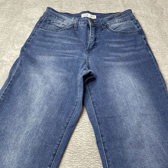 Royalty For Me Denim Blue Jeans Size 10 High Rise Wide Leg Boho Preppy Coastal - Picture 3 of 12